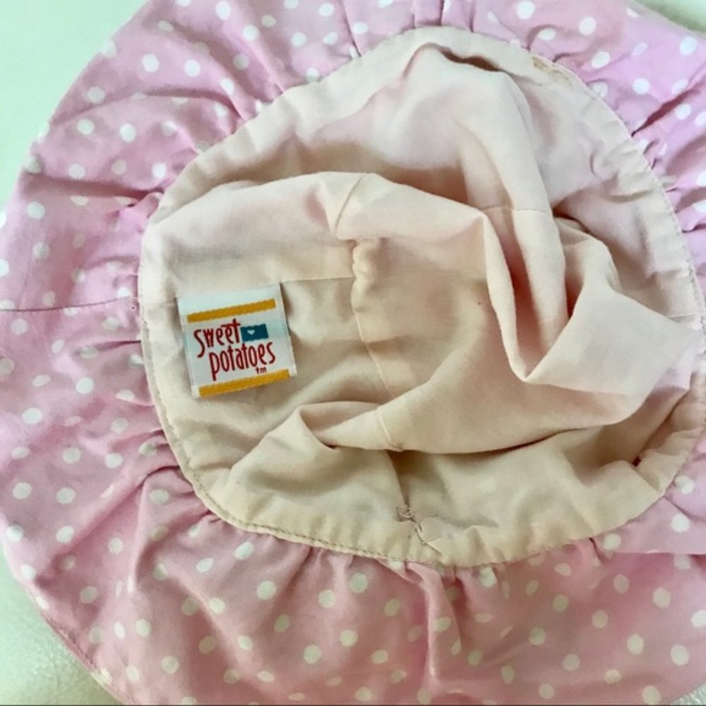 Little Girl pink polka dots Bucket hat in size 4-6 - Picture 4 of 4